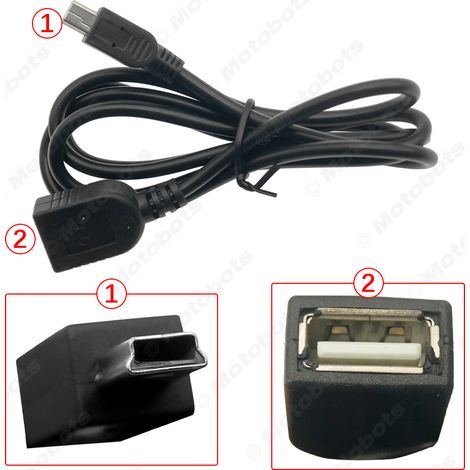 Câble USB de voiture de 100 cm, adaptateur de données OTG, câble audio de voiture, connecteur mini USB en T vers USB femelle (1/4)