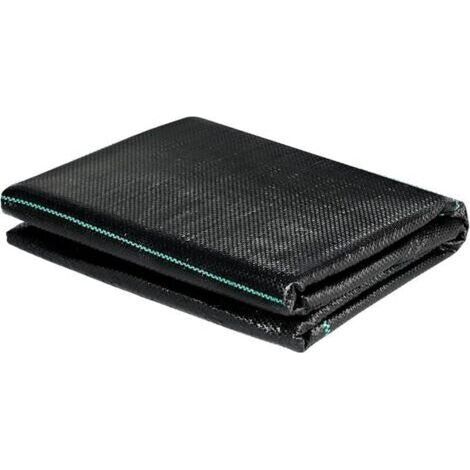 90g/1 pied carré,Toile de paillage , Géotextile, Toile de contrôle des mauvaises herbes dans le jardin, Tapis noir agricole, Inhibiteur de racines, Contrôle des mauvaises herbes, Toile perméabl (1/5)