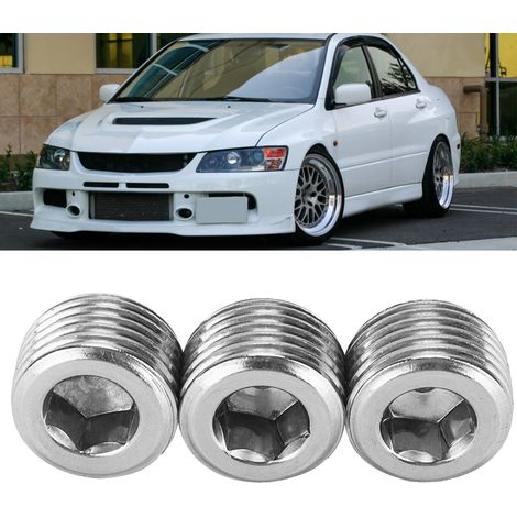 3 pièces bouchon fileté mâle 1/2 pouce NPT, raccord hex interne pour accessoires auto