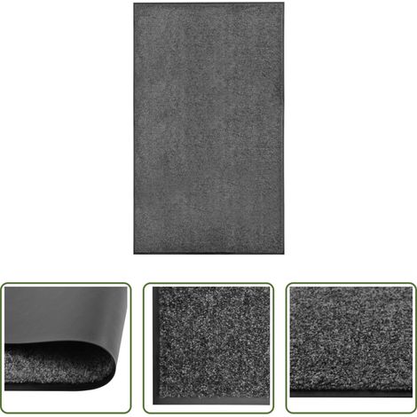 vidaXL Innen- und Außenfußmatte -  Fußmatte Waschbar Anthrazit 90x150 cm (1/5)