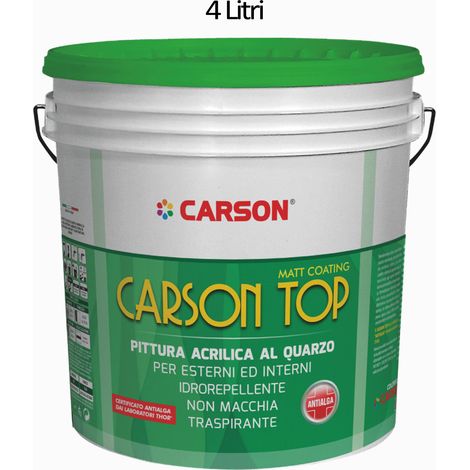 Carson top acrilico al quarzo 4l antimuffa idrorepellente, bianco opaco