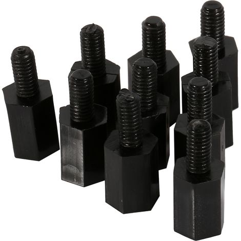 100 vis à tête ronde hexagonale en nylon M2 M3 M4, entretoises et écrous. (1/5)