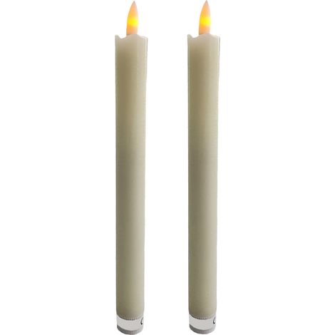 LED Stabkerzen 25 cm - 2 Stück - elektrische Kerze flackernd Batterie betrieben