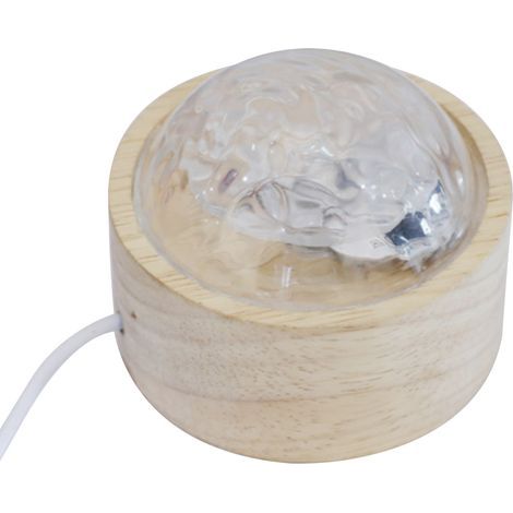 Ortviai Lampe à projection d’effet vague d’eau LED USB pour mur/plafond – lumière chaude monochrome, design compact et rotatif (1/5)