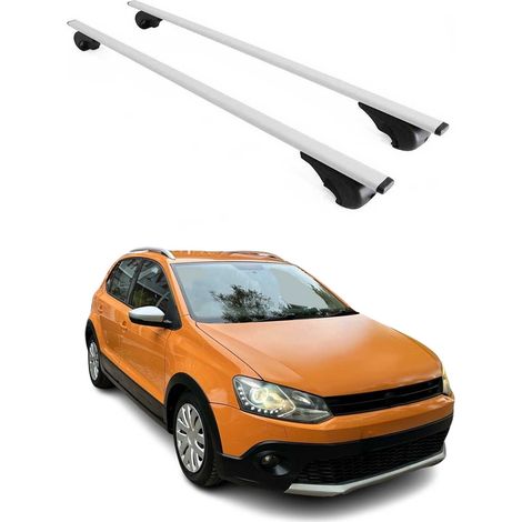 OMAC Dachträger Querträger für VW Polo mk5 2009-2017 – Abschließbar – Max. 75 kg – 2 Stangen Stahl Silber (1/5)