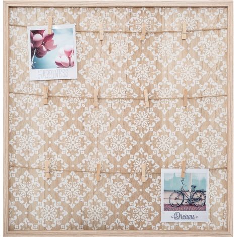 Atmosphera – Porte photos MDF imprimé avec corde et pinces – Dimensions 48x2x48 cm – Poids léger 0,5 kg – Accroche originale et tendance (1/2)
