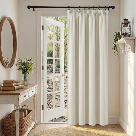 Lot de 1 Rideau Occultant, Isolation Thermique, Galon Fronceur, Polyester, Pour Salon Chambre