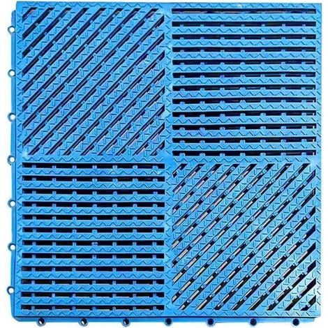Tapis de drainage imperméable et antidérapant pour piscine, salle de bain, douche, garage et espace animaux domestiques – couleur bleu clair, 30 × 30 cm-ARCAN (1/5)