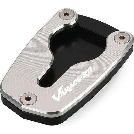 (LOGO VARADERO argenté) Accessoires moto : béquille latérale, rallonge, plaque d'extension compatible avec Honda Varadero XL 1000 V XL1000V 2003-2011 2010 maxpower (1/4)