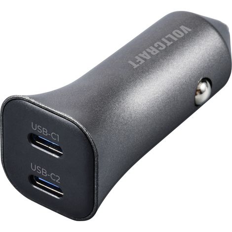 VOLTCRAFT CPS-40W/ 2 VC-RA401 USB Ladegerät 40 W 2x USB-C® USB PD 3.0 Silber-Schwarz KFZ