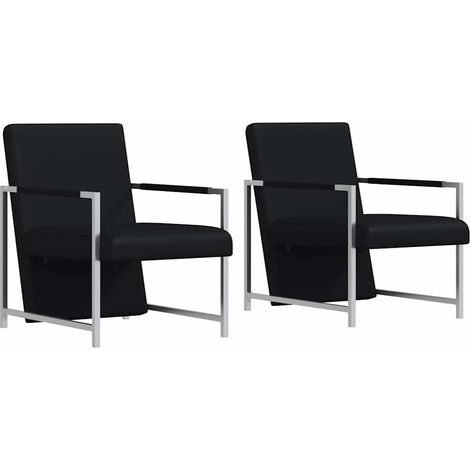 Maison Exclusive - Poltrone 2 pz con Telaio Cromato Nere in Similpelle