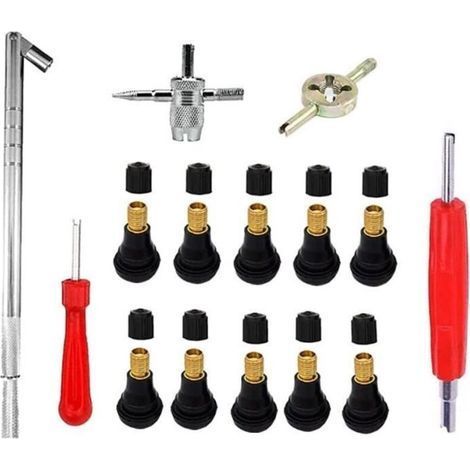Tire Valve Remover Tool, Durable Tire Valve Tool Set, Universal Valve Tool with TR 412 Plug-in Valve (1/4)