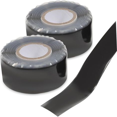Lot de 2 Ruban De Réparation De Tuyau D'eau Ruban De Réparation De Plombiers Bande Congélateur Bande De Fil Ruban Adhésif En Vinyle Durite Lave-vaisselle Réfrigérateur Caoutchouc (1/5)
