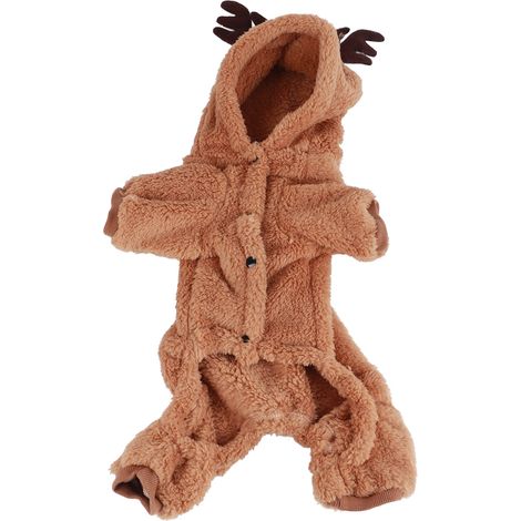 Sweat à capuche pour chien renne, pyjama d'hiver doux et chaud pour chiens, idéal pour Noël, cosplay, taille XL (1/4)
