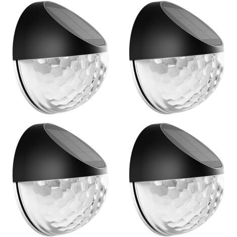Lampe Jardin Solaire, Eleganted Auto On/Off Lampe Solaire Extérieur 4 Pack, Imperméable Lumières décoratives pour Mur Clôture Sentier Pas Patio Cour Porche Escaliers (1/5)