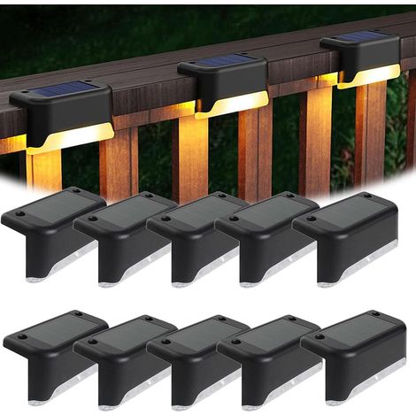 Lampes LED Solaires – Éclairage Automatique et Étanche pour Vos Extérieurs, 8/10 PCS Lampes Led Solaires Auto-AdhéSives Pour ExtéRieur, Lampes à LED Pour Escaliers et Clôtures, Lumière Chaude (1/5)