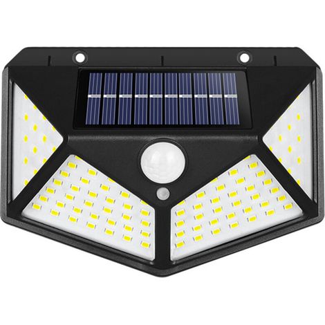 Lampe Solaire Extérieur 100 led, 1 Pack éclairage Solaire Extérieur Détecteur de Mouvement éclairage étanche, Spot Solaire Extérieur 1200mAh Lumière Lampe Puissante sans Fil pour Jardin