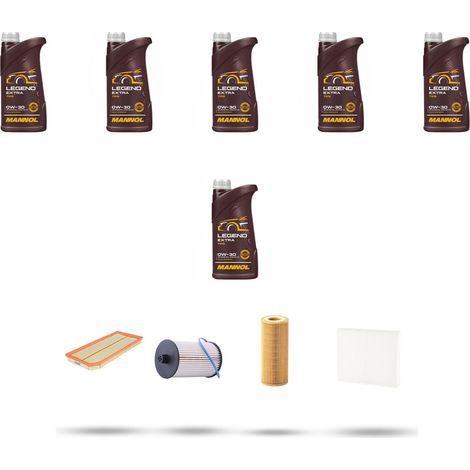 Kit tagliando 4 FILTRI e 6L OLIO compatibile con Volvo XC90 2.4 D4/D5 120Kw dal 2002 al 2014 (1/5)
