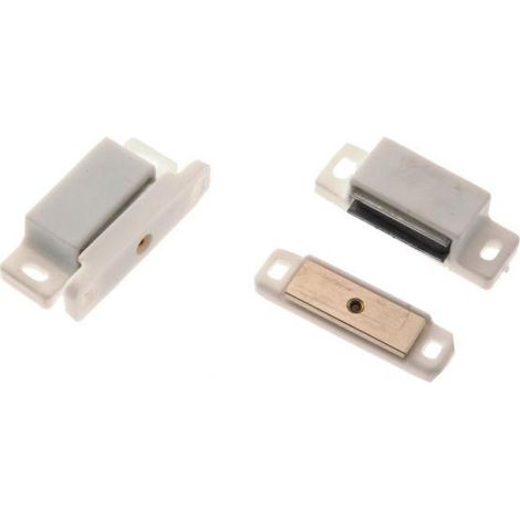 Loqueteau magnétique PAT GMOB - pose en applique à visser - force 6 kg - blanc - Interges (1/2)