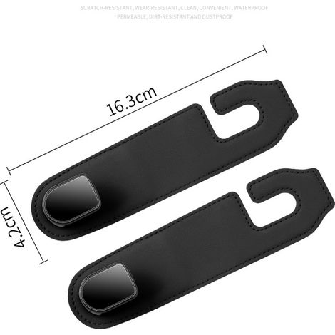 2 ganci in pelle per auto, organizer per auto, gancio tascabile, gancio universale per poggiatesta del sedile posteriore dell'auto, per appendere borse e borsette (1/4)
