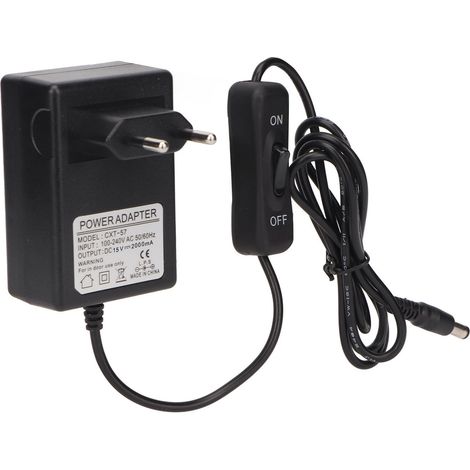Adaptateur secteur pour machine de découpe de mousse 15V 2000mA, adaptateur pour machine de découpe à fil chaud avec commande de fil métallique et plastique résistant 100-240V, prise standard européen