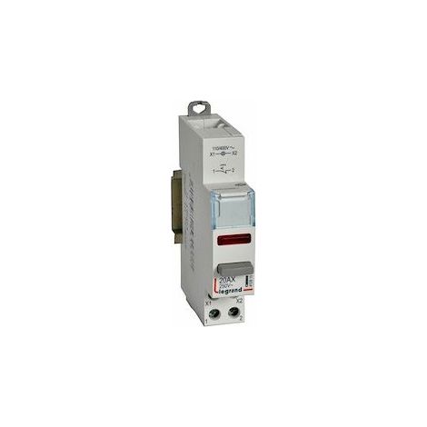 Legrand 412915 Modular pushbutton - dual-function with indicator light (1 NO) + red LED, 110/400 V - 1 module