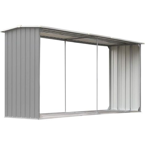 Maison Exclusive - Casetilla para leña acero galvanizado gris 330 (1/5)