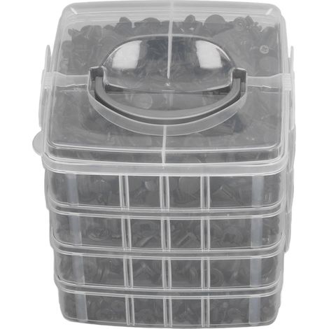 Packung mit 900 Stoßstangenbefestigungen, 5 mm, 6 mm, 6,8 mm, 8,5 mm, selbstklebende Drucknieten aus ABS (1/5)