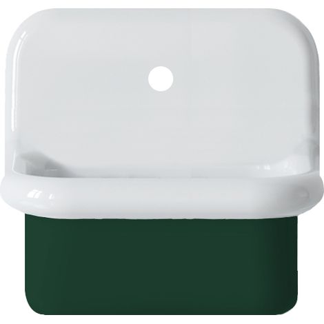 Lavabo retro de cerámica de 45 cm - True Colors Lite - Profundidad reducida - Verde bosque mate