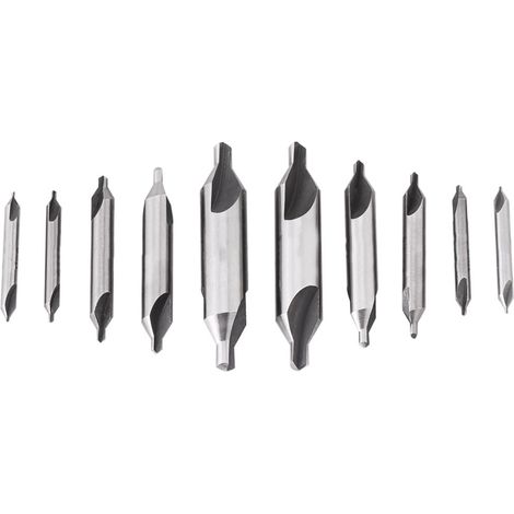 Set di 10 punte da trapano HSS da 1 a 5 mm con frese per smussi combinati a 60° (1/5)