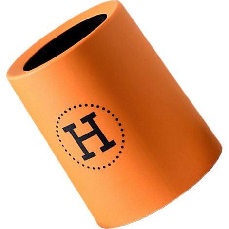 Poubelle ronde double paroi épaisse en plastique, mini-poubelle orange 13 L pour chambre ou bureau (1/5)