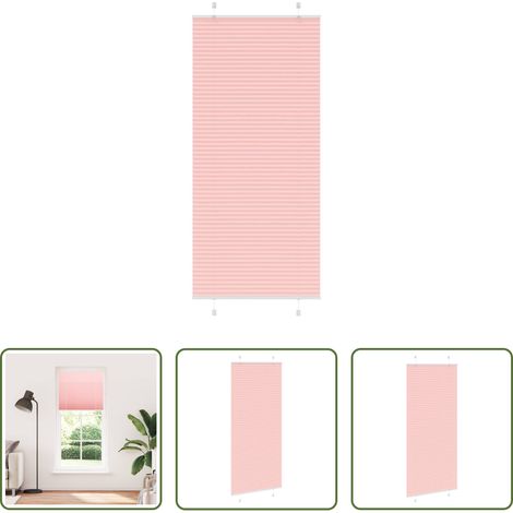 Store zébré -  Store plissé rose 90x200 cm largeur du tissu 89,4 cm polyester (1/5)