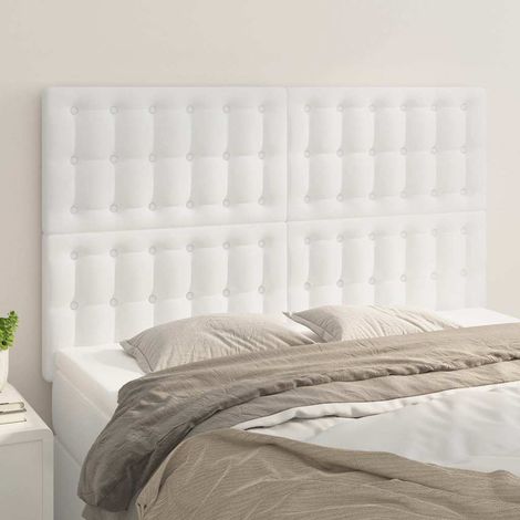 vidaXL Cabecero de cama blanco 144x5x118/128 cm piel sintética (1/5)