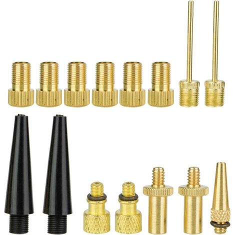 Kit de 15 convertisseurs de valves d'air pour pompe à vélo, adaptateurs de valves en cuivre pour vélo SV AV DV