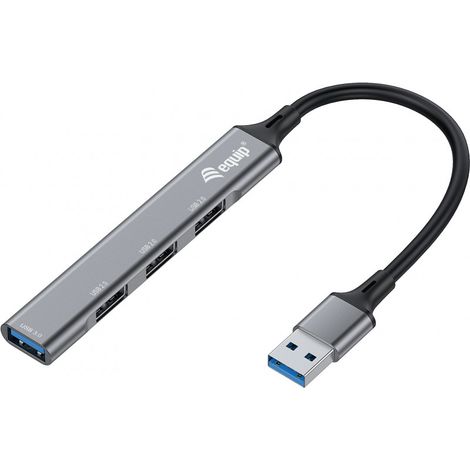 Equip USB-Hub 4-Port 3.0 -1x3.0,3x2.0 o.Netzteil grau (128960)