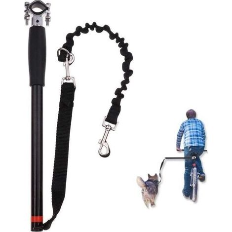 Laisse de Vélo Mains Libres Chien,Chien Laisse d'exercice Installation et Retrait Facile,pour Cyclisme et Ravec Les Animaux de Compagnie Entraînement Jogging Réglable Laisse Chiot (1/4)