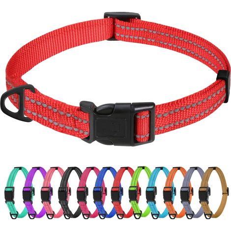 Collier pour chien réglable en nylon réfléchissant, accessoire de sécurité pour animal de compagnie (1/5)