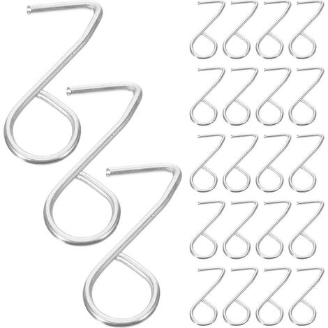 100 crochets de fixation pour housses de siège auto, crochets de suspension, crochets de verrouillage, attaches pour carte-2.30X1.00X0.10CM-Silver
