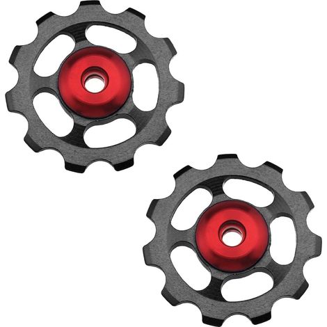Roues Dérailleur Arrière 2pcs Noir Scellé par Aluminium 11T Soutenant Jockey Roule Poulie pour Bicyclette Accessoires (1/5)