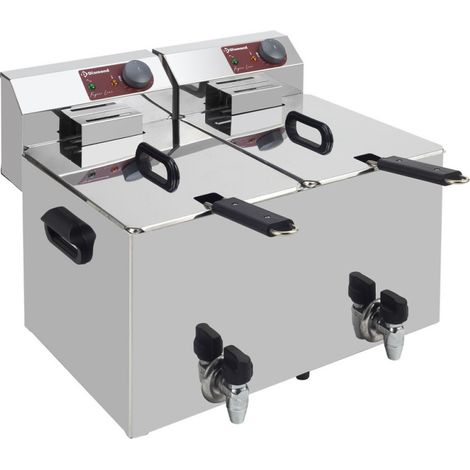 Friteuse de table élec 2x8 litres + robinet - Diamond (1/3)