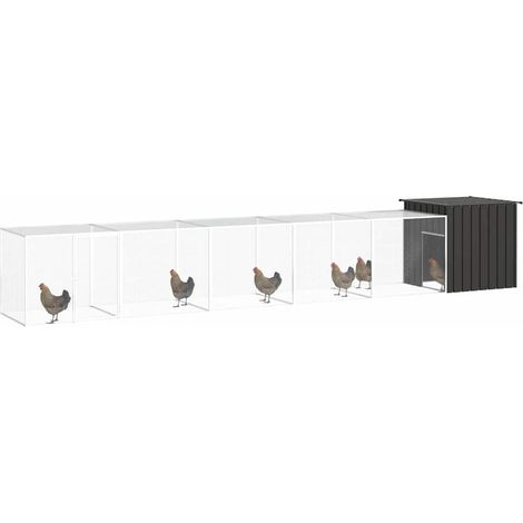 Maison Exclusive - Gabbia per Polli Antracite 600x91x100 cm Acciaio Zincato (1/5)