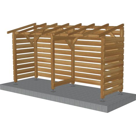 Abri Moto 4m - Non-couvert - Cl3 Marron (1/4)