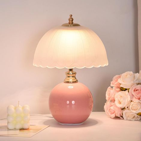 Lampe de table en céramique et en verre au design classique, éclairage polyvalent doux et chaud dans le salon, la chambre et le Bureau, installation rapide (ampoules non incluses) (1/4)
