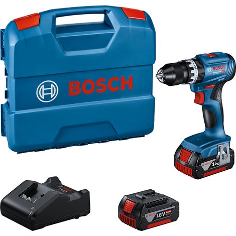 Trapano Avvitatore a Percussione Bosch GSB 18V-45 con 2 Batterie 5Ah+Caricatore GAL 18V-40 e Valigetta L-CASE 06019K3305