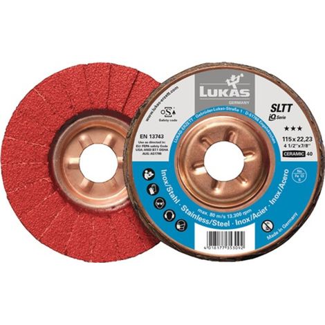Fächerscheibe SLTT Ceramic D.125mm K.60 fl.INOX/Stahl CO LUKAS