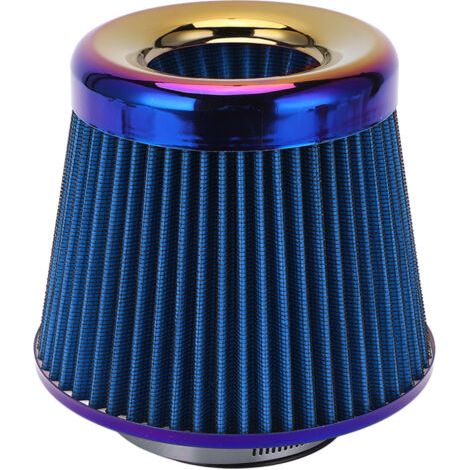 BUNTHAUS Filtre à Air D'admission, Filtre à Air D'admission de Voiture 3in 76mm Accessoire Universel de Cône Réutilisable Lavable Haute Performance(bleu) (1/5)