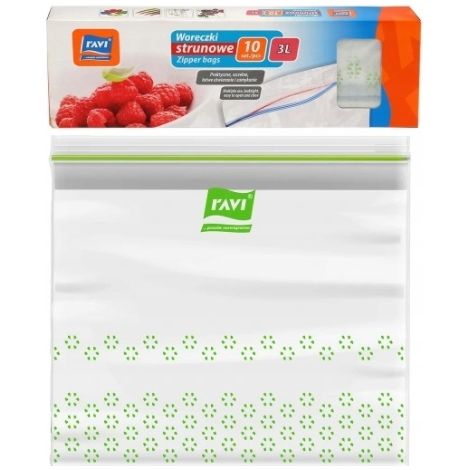 Bolsas con cierre hermético para alimentos, 3 litros, 10 unidades