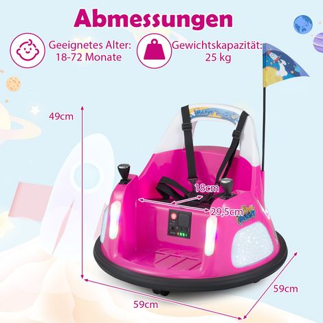 12V Kinder-Elektroauto mit Fernbedienung, Rosa