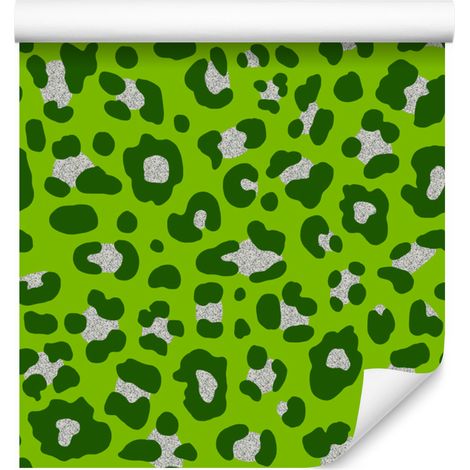 Papel pintado de cuero verde lima y verde para salón y dormitorio 50x1000 cm (1/5)