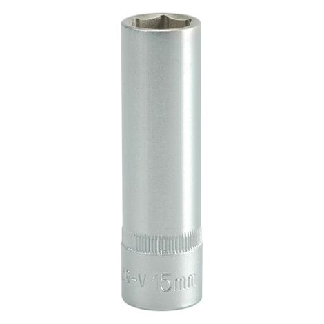 Llave de vaso larga de 6 puntas cromada de 1/2'' (15 mm) - YT-1228